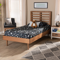 Baxton Studio Delia-Ash Walnut-Twin Baxton Studio Delia Mid-Century Modern Walnut Brown Finished Wood Twin Size Platform Bed